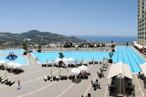 Indoor pool - Goldcity 5 Stars Resort Flat sea View and Aquapark (Alanya)