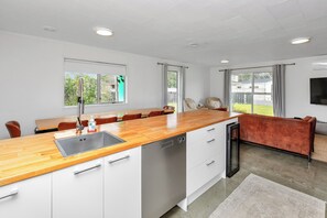 Fridge, microwave, dishwasher, toaster
