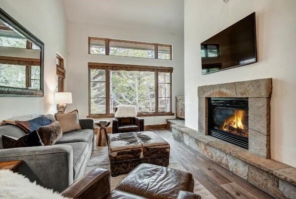 TV, fireplace, DVD player