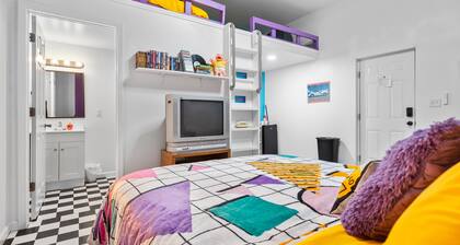Retro Loft Getaway, Mario Fun & Farm Vibes