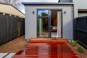 Exterior detail - The Nest – Modern Studio Retreat with Parking (Christchurch)