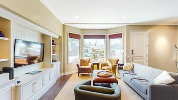 TV, DVD player, books