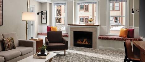 Télévision, cheminée