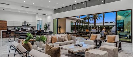 Villa 1 | Living area | 50-inch Smart TV with cable channels