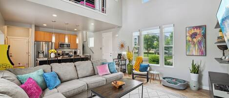 Smart TV, fireplace, video games, books