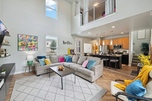 Holiday Headquarters! Bright & Open, Fireplace, Garage, Near Shops & Trails!