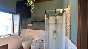 Dusche, Haartrockner, Bidet, Handtücher