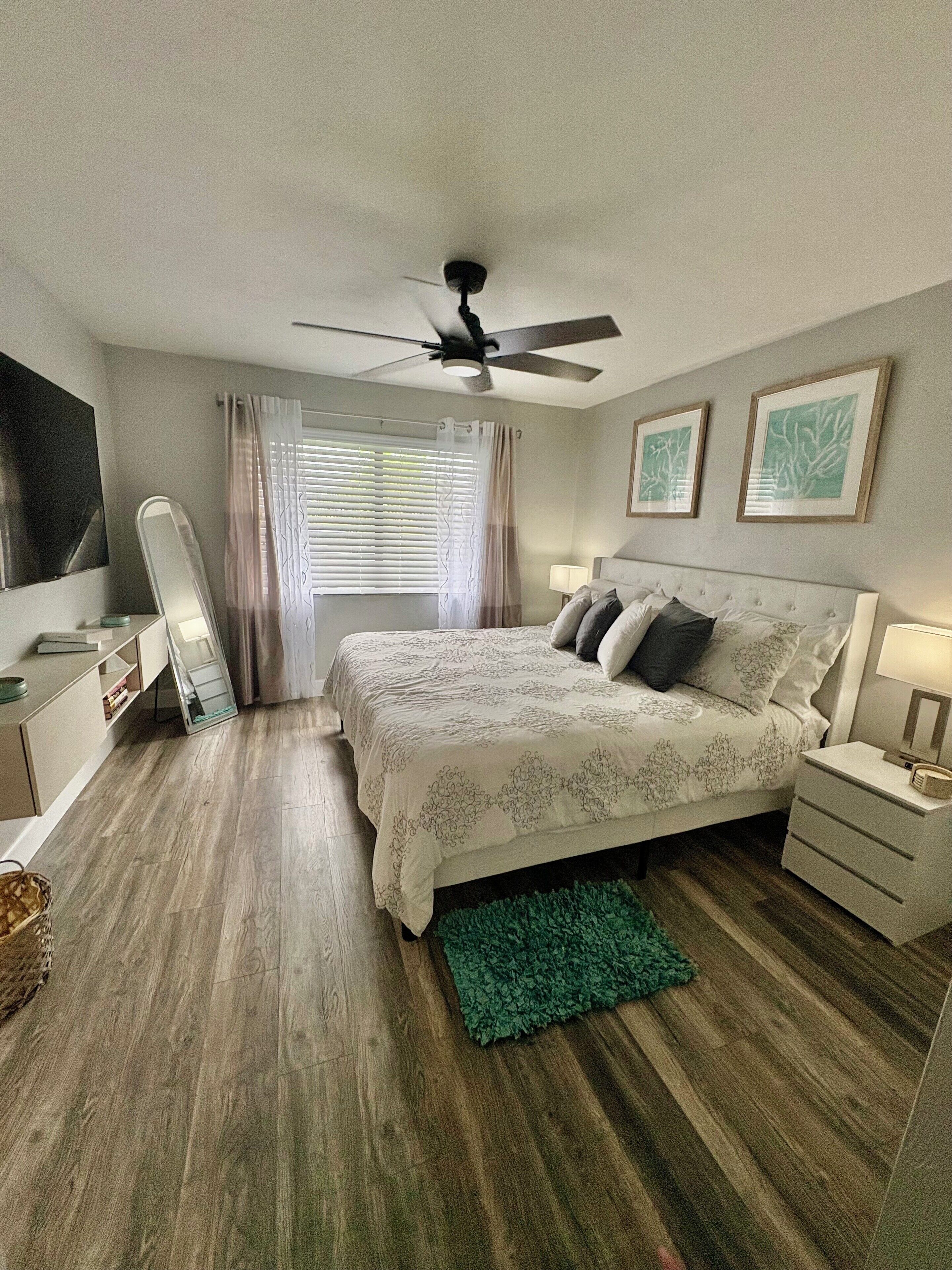 2 bedrooms, iron/ironing board, WiFi, bed sheets