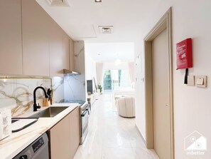 Apartment (0 Bedroom) | Interior - Relaxing ST Getaway Balcony, Pool & Gym Access (Dubai)