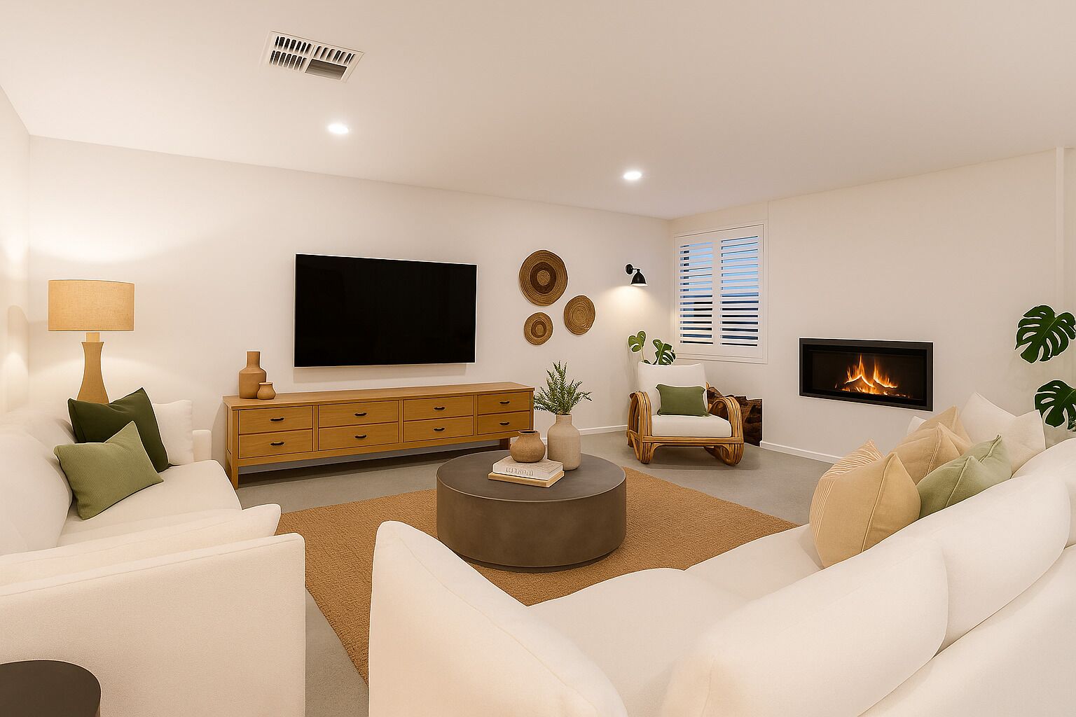 TV, fireplace, stereo