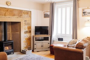 Televisión, reproductor de DVD y libros 