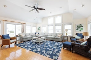Smart TV, fireplace, video games, DVD player