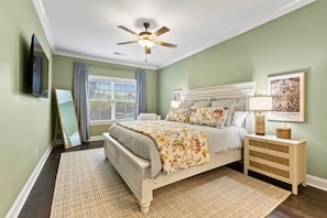 2 bedrooms, desk, iron/ironing board, travel crib