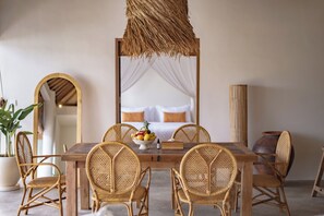 Deluxe Villa, Patio, Pool View | In-room dining