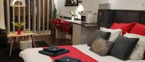 1 slaapkamer, een strijkplank/strijkijzer, wifi