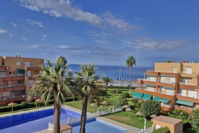 Beachfront penthouse with terrace and pool