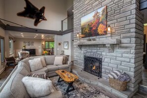 TV, fireplace, video games, DVD player