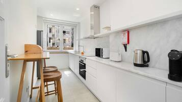 Microwave, oven, stovetop, coffee/tea maker