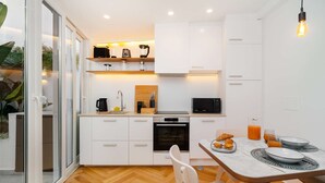 Coffee/tea maker, microwave, oven, stovetop