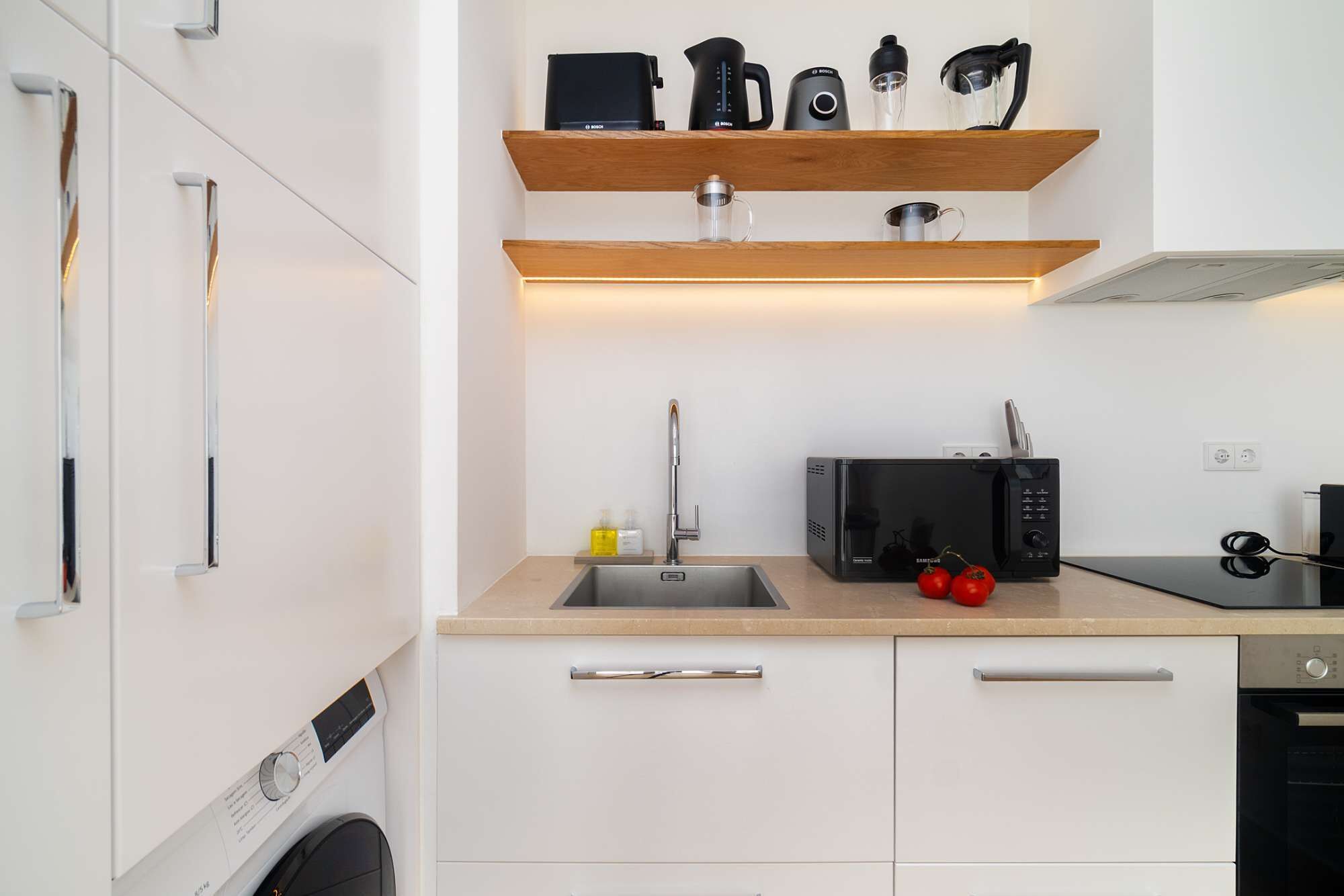 Micro-ondas, fogão, cooktop, lava-louças