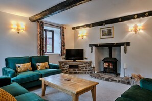TV, fireplace - Town Farm Cottage (Exbourne)