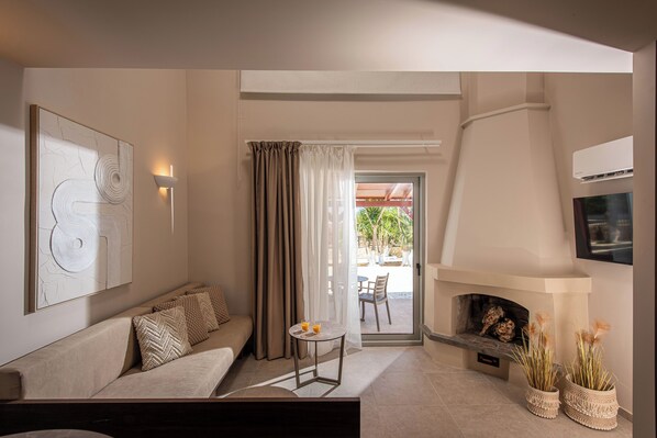 Duplex superluxo, vista para o jardim | Área de estar