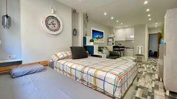 Apartamento | 1 dormitorio, tabla de planchar con plancha, ropa de cama