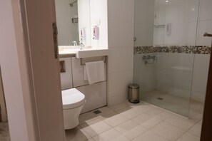 Hair dryer, slippers, soap, shampoo