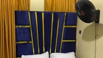 In-room safe, desk, laptop workspace, blackout curtains