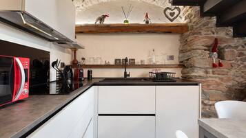 Kühlschrank, Mikrowelle, Herdplatte, Geschirrspüler