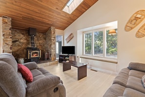 Televisión y chimenea