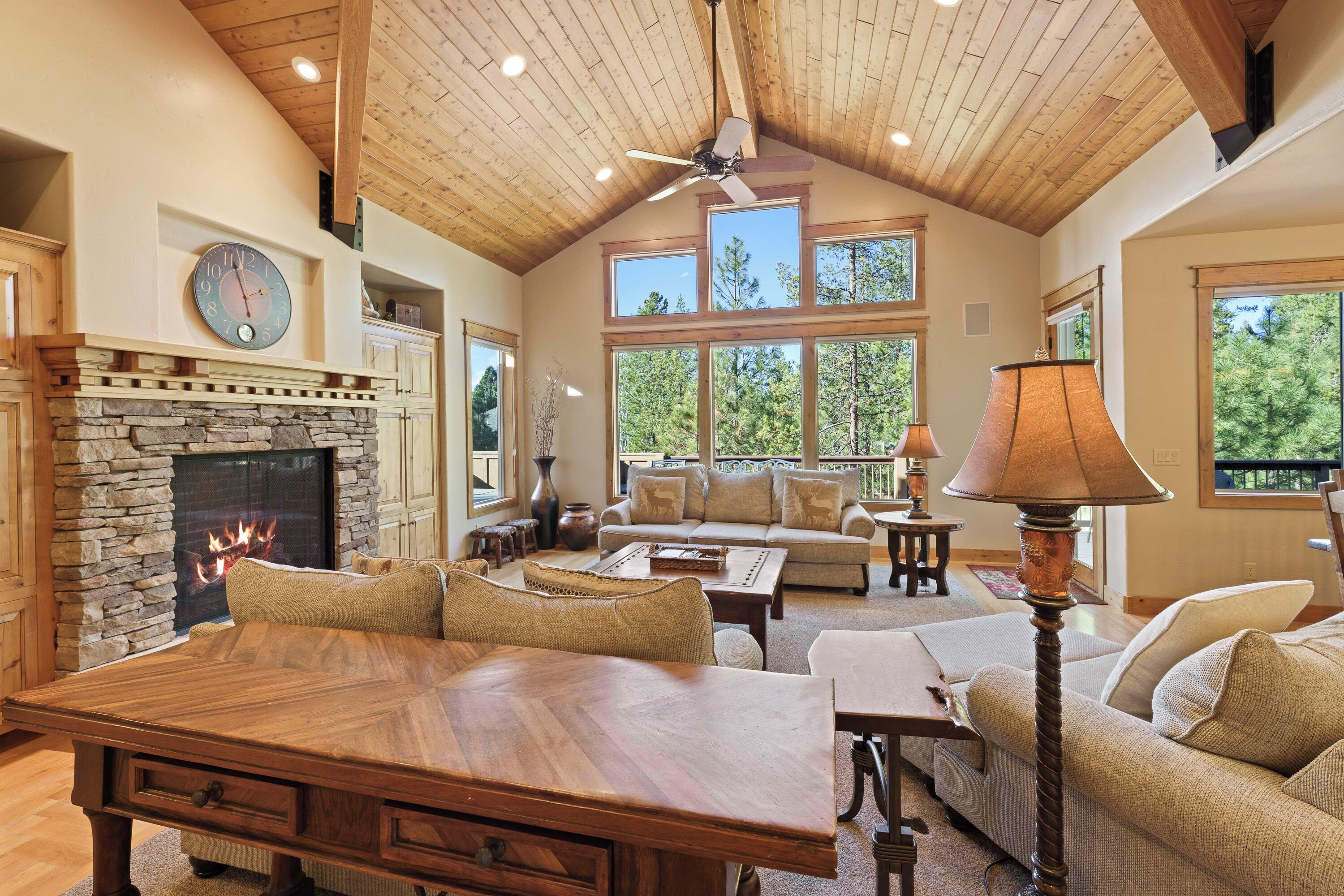 Televisión y chimenea 