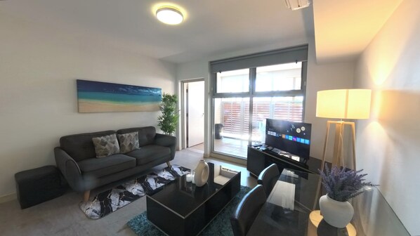 Smart TV, DVD player, books