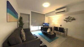 Smart TV, DVD player, books