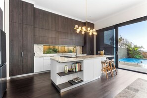 Fridge, microwave, oven, stovetop - Surfside - Beachfront Deluxe, Pool, Spa & Much More! (Catherine Hill Bay)