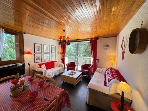 Bright apartment near slopes with balcony and private parking