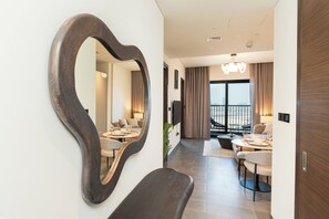 Design Apartment, Balcony, City View | Living room | Smart TV