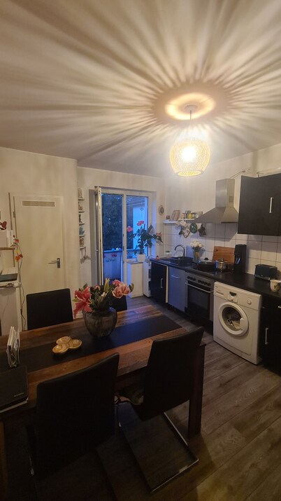 Unusual and creatively furnished living center in the city.