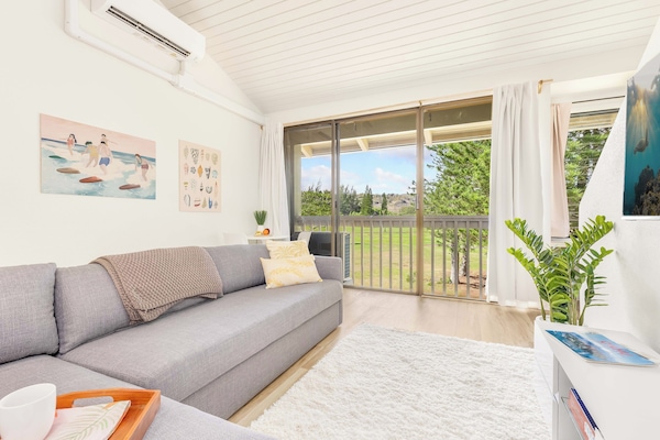 Relax and unwind in the bright living area