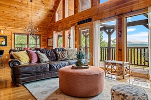 Smart TV, fireplace - Luxury Mountain View Cabin w/ Epic Game Room, Hot Tub & Fire Pit (Sevierville)