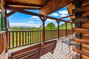 Terrace/patio - Luxury Mountain View Cabin w/ Epic Game Room, Hot Tub & Fire Pit (Sevierville)