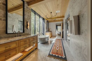 Hair dryer, towels - Brand New Modern Home with Guest House by InvitedHome | Hot Tub, Theater, Gym (Mountain Village)