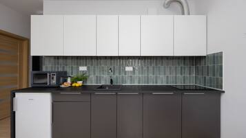 Fridge, microwave, stovetop, dishwasher