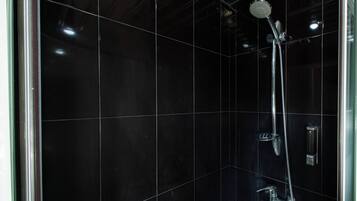 Comfort Apartment, Balcony, City View | Bathroom | Shower, towels, soap, toilet paper