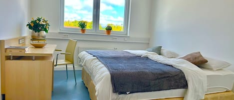 Escritorio, espacio para trabajar con laptop y wifi gratis