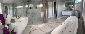 Dusche, Whirlpool, Haartrockner, Bidet