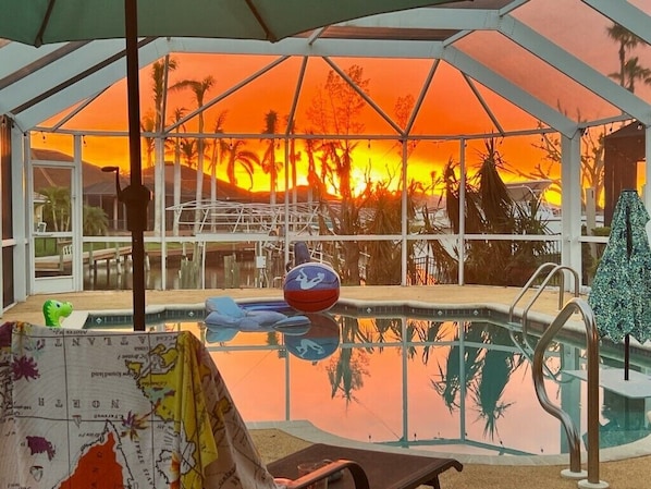 Outdoor pool, a heated pool