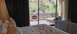 Premium Suite, Balcony, River View | Premium bedding, in-room safe, individually decorated