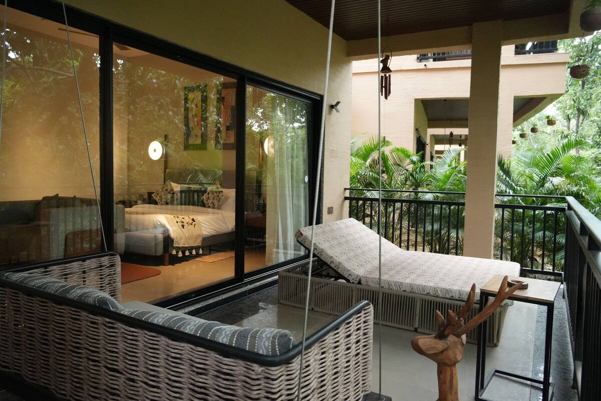 Premium Suite, Balcony, River View | Premium bedding, in-room safe, desk, laptop workspace