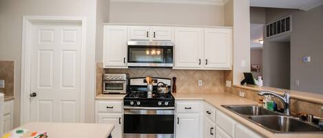 Microwave, oven, stovetop, dishwasher